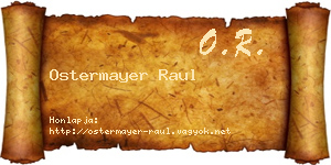 Ostermayer Raul névjegykártya